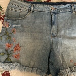 Embroidered Daisy Duke shorts